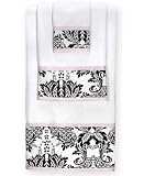 Pink and Black Sophia Baby and Kids Cotton childrens bath towel Set - 3pc Set