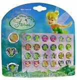 Disney Fairies Tinkerbell Stick-on Earrings and Rings/ Stick on Costume Jewelry
