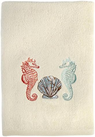 Traditions Coastal Embroidered Bath Towel (Seahorses)