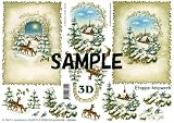 A4 3D step by step Le Suh decoupage sheet - Christmas - winter scenes