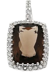 Sterling Silver Pendant With Smoky Quartz And White Topaz