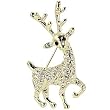 Reindeer Gold-Tone Diamante Brooch Pin