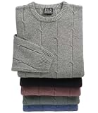 Lambswool Large Cable Crewneck Sweater