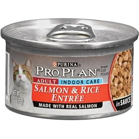 Pro Plan Canned Cat Food, Adult Indoor Salmon and Rice Entr�e (Pack of 24 3 Ounce Cans)