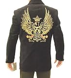 Black Velvet Blazer Rock Star Blazer with Skulls  Guitars Small - XL