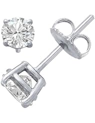 Round Cut Diamond Stud Premium Quality in 14k White Gold (0.55 ctw, G-H color, SI1 clarity)