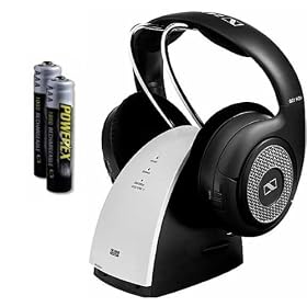 Maximum Comfort Wireless Hi- Fi Headphones - Superior Surround Sound and Frequency Jump Technology with 100 Meter Range - Easy Recharging Base - Up to 20 Hours Per Charge - Includes BONUS AAA 1000mAh High Power Maha Batteries