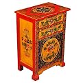 Tibetan Bow-Front Cabinet - Red/ Yellow