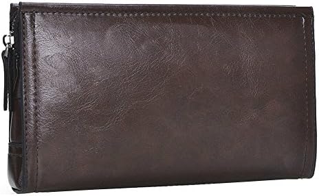 Fashion Business Clutch Men's Soft Leather Card Holder Wristlet Bag