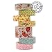 Crafty Rabbit Premium Washi Tape | Floral Set of 7 | Decorative Masking Tape Rolls | Pink Yellow Green Blue