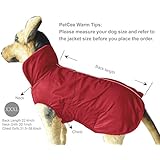 PetCee Waterproof 100% Polyester- Fleece Lined Jacket Reflective Dog Jacket Loft Dog Coat Climate Changer Fleece Jacket Easy On and Off (Red XXXL)