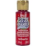 DecoArt Americana Crystal Gloss Enamel Glitter Paint, 2-Ounce, Red
