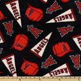 60'' Wide MLB Fleece Los Angeles Angels of Anaheim Toss Red/White/Blue Fabric By The Yard