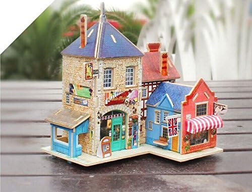 Totoer®Britain musical instrument store Style 3D Jigsaw Puzzle Woodcraft Kit Wooden Toy Puzzle Model