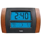 Timex 75324T Atomic Digital Wall Clock, Brown/Gray
