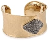 Marcia Moran 18k Gold-Plated Titanium Geometric Stone Cuff Bracelet