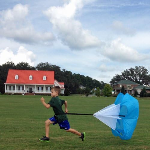 40" Speed Running Power Chute Speed Training Resistance Exercise Parachute Blue