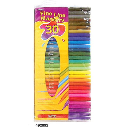 Childrens Toyshop  Toys : Fine Line Assorted Color Markers (30 count)