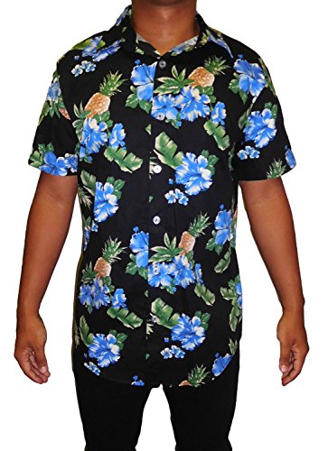 Men's Hawaiian Aloha Traditional All-Over Print Button Down Shirt - Made in USA