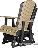 Outdoor Polywood 2 Foot Porch Glider - Adirondack Design *WEATHERWOOD/BLACK* Color