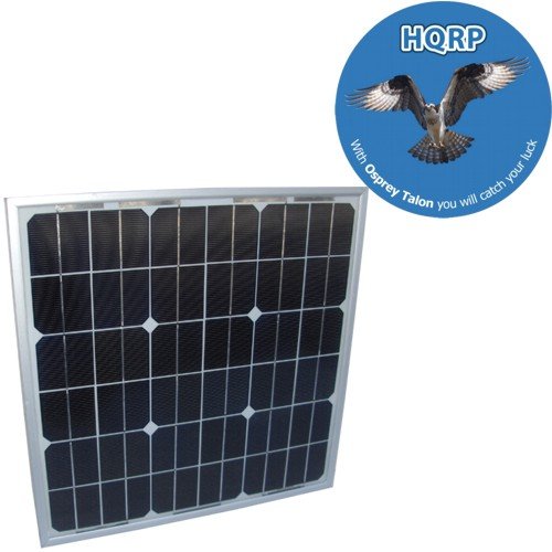HQRP 20W Mono-crystalline Solar Panel 20 Watt 12 Volt in Anodized Aluminum Frame Square shape plus HQRP Coaster.
