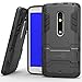 Motorola Droid Maxx 2 Case Moto X Play Case, CoverON® [Shadow Armor Series] Hard Slim Hybrid Kickstand Phone Cover Case for Motorola Droid Maxx 2 / Moto X Play - Gray (Gunmetal) & Black