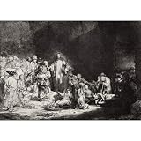 Rembrandt Harmensz. van Rijn (Hundred Guilder leaf, Christ heals the sick) Art Poster Print - 11x17