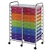 Blue Hills Studio Double Storage Cart with 20 Drawers, 25-1/2-Inch by 38-Inch by 15-1/2-Inch, Multi-