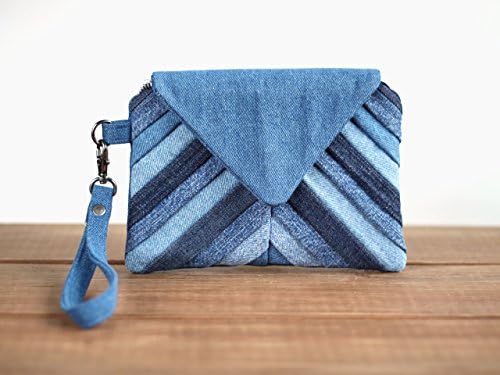Denim Wristlet Wallet Cluch