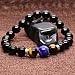 AmorWing Unisex Tiger Eye and Black Onyx Prayer Mala Bracelets