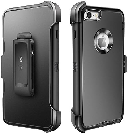 ECL iPhone 6S Plus Case Black Extreme Protection Shockproof Armor Case for iPhone 6 Plus [5.5 Inch] 6s Plus (Black)