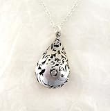 Sterling Silver Large Medieval Capricorn Teardrop Necklace, 18-Inch