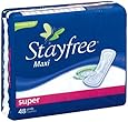 Stayfree Super Maxi Pads-48 ct