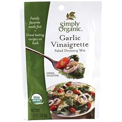 Simply Organic Garlic Vinaigrette Dressing, 1-Ounce Packets (Pack of 24)