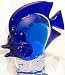 Tropical Tang Fish Figurine, on base, Art Glass, hand-made, 6 x 5 inch