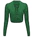 Thever Women Ladies Long Sleeve Knitted Metallic Lurex Shrug Cardigan Bolero Crop Top