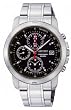 Stainless Steel Chronograph Black Dial
