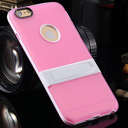 New!!! Transparent Plastic Bracket Stand TPU Case for iphone 6 Plus 5.5 Dirt-resistant Luxury Frosted Back Cover for iphone6 Bag --- Color:Yellow