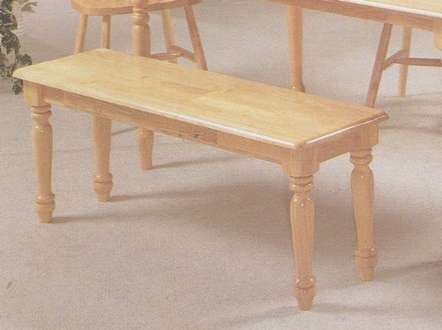 Country Style Dining Chair House Bench w/ Decorative Turned Legs Natural