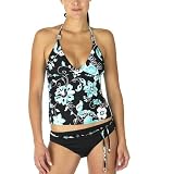 Mossimo Black: Floral Swimwear - Black/ Jade