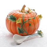 Sorelle Raised Porcelain Pumpkin Tureen with Ladle