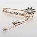 Maikun Black Enamel Daisy Flower with Rhinestone Pendant Ornament Pin Brooch