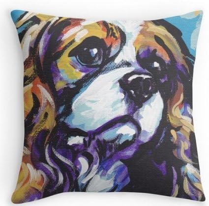 XiaoJJ Home Decorative Custom Cotton Cavalier King Charles Spaniel Dog Pillow Cases 18x18 Inch One Side