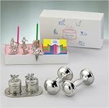 Empire Silver Pewter Dumbbell Rattle Satin