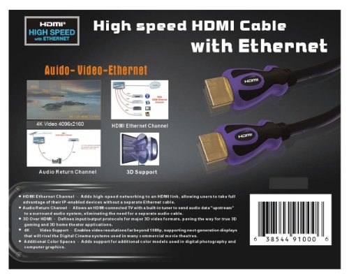 Pro-Techgroup® 6ft Premium HIGH SPEED HDMI with Ethernet, 3D, Deep color for Blu-Ray, 3D TV, Cable box, PS3, X-box, HD-DVR