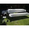 Bierzeltgarnitur 1 Tischdecke (Farbe & Breite nach Wahl) (1 x 2,5m, wei�) und zwei wei�e Bankauflage(0,55 x 2,5m), aus stoff�hnlichem Vlies, �ko-Tex 100, ideal f�r jede Party, Catering, Vereinsfeier, Hochzeit, Geburtstagsfeier