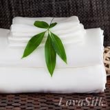 100% Pure Silk Fitted Sheet 19mm (Queen, White)