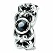 Sterling Silver Reflections Black CZ Connector Bead (4mm Diameter Hole)