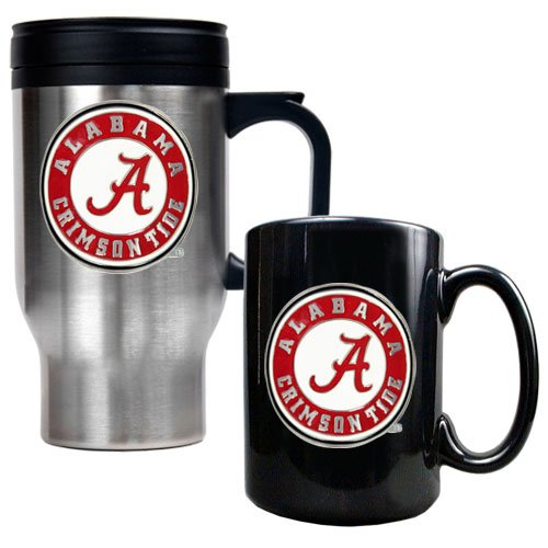 Alabama Crimson Tide NCAA Stainless Travel Mug And Ceramic Mug Set