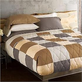 Gaiam Organic Cotton Sateen Patchwork Quilt (350 thread-Count) Twin, Full/Queen, King